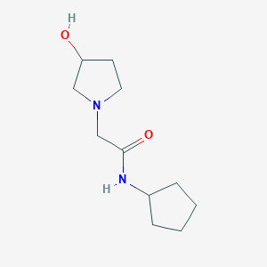 molecular formula C11H20N2O2 B1468532 N-cyclopentyl-2-(3-hydroxypyrrolidin-1-yl)acetamide CAS No. 1343774-66-2