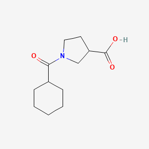 molecular formula C12H19NO3 B1468533 1-Cyclohexanecarbonylpyrrolidine-3-carboxylic acid CAS No. 1342597-07-2