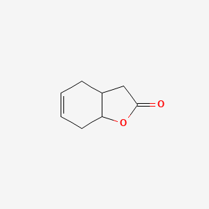 molecular formula C8H10O2 B14685342 3a,4,7,7a-Tetrahydro-1-benzofuran-2(3h)-one CAS No. 34905-87-8