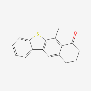 molecular formula C17H14OS B14685381 6-Methyl-9,10-dihydrobenzo[b]naphtho[2,3-d]thiophen-7(8h)-one CAS No. 24963-99-3