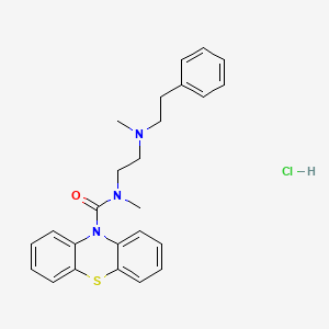 molecular formula C25H28ClN3OS B14685397 10H-Phenothiazine-10-carboxamide, N-methyl-N-(2-(methyl(2-phenylethyl)amino)ethyl)-, monohydrochloride CAS No. 36799-01-6