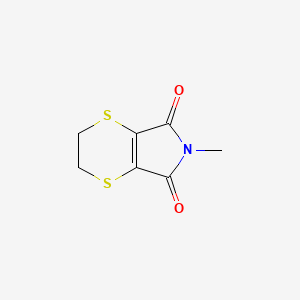 molecular formula C7H7NO2S2 B14685402 6H-p-DITHIINO(2,3-c)PYRROLE-5,7-DIONE, 2,3,5,7-TETRAHYDRO-6-METHYL- CAS No. 34419-05-1