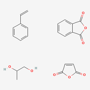 molecular formula C23H22O8 B14685426 2-Benzofuran-1,3-dione;furan-2,5-dione;propane-1,2-diol;styrene CAS No. 26182-24-1