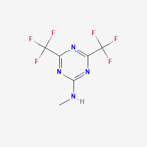 molecular formula C6H4F6N4 B14685428 N-methyl-4,6-bis(trifluoromethyl)-1,3,5-triazin-2-amine CAS No. 29181-68-8