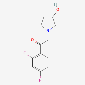 molecular formula C12H13F2NO2 B1468544 1-(2,4-Difluorophenyl)-2-(3-hydroxypyrrolidin-1-yl)ethan-1-one CAS No. 1282448-23-0