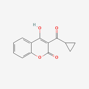 molecular formula C13H10O4 B14685479 3-(cyclopropanecarbonyl)-4-hydroxy-2H-chromen-2-one CAS No. 24493-46-7