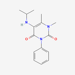 molecular formula C15H19N3O2 B14685501 Uracil, 1,6-dimethyl-5-(isopropylamino)-3-phenyl- CAS No. 31992-00-4