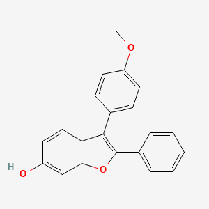 molecular formula C21H16O3 B14685514 3-(4-Methoxyphenyl)-2-phenyl-1-benzofuran-6-ol CAS No. 25433-74-3