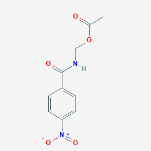 molecular formula C10H10N2O5 B14685535 (4-Nitrobenzamido)methyl acetate CAS No. 25642-84-6