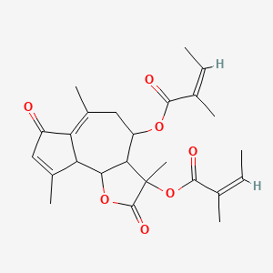 molecular formula C25H30O7 B14685547 4-Angeloyloxypruteninone CAS No. 33439-66-6