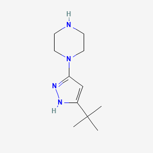 molecular formula C11H20N4 B1468555 1-(3-(叔丁基)-1H-吡唑-5-基)哌嗪 CAS No. 1469010-33-0