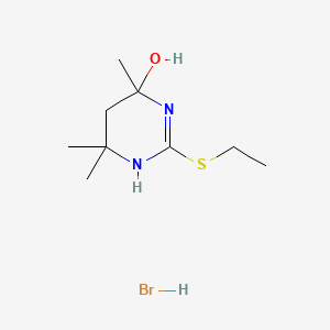 molecular formula C9H19BrN2OS B14685551 2-Ethylthio-4,6,6-trimethyl-3,4,5,6-tetrahydro-4-pyrimidinol hydrobromide CAS No. 34928-03-5