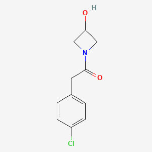 molecular formula C11H12ClNO2 B1468557 2-(4-Chlorophenyl)-1-(3-hydroxyazetidin-1-yl)ethan-1-one CAS No. 1341607-54-2