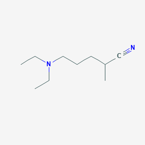 molecular formula C10H20N2 B14685579 5-(Diethylamino)-2-methylpentanenitrile CAS No. 24949-48-2