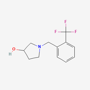 molecular formula C12H14F3NO B1468561 1-{[2-(Trifluoromethyl)phenyl]methyl}pyrrolidin-3-ol CAS No. 1284019-08-4
