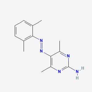 molecular formula C14H17N5 B14685619 5-[(e)-(2,6-Dimethylphenyl)diazenyl]-4,6-dimethylpyrimidin-2-amine CAS No. 24749-03-9