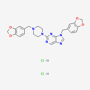 9H-Purine, 2-(4-piperonyl-1-piperazinyl)-9-piperonyl-, dihydrochloride