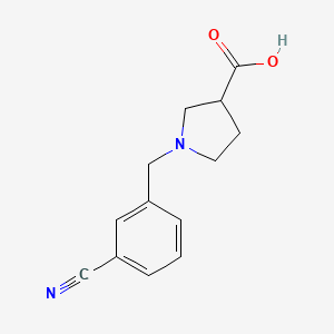 molecular formula C13H14N2O2 B1468567 1-[(3-Cyanophenyl)methyl]pyrrolidine-3-carboxylic acid CAS No. 1405775-84-9