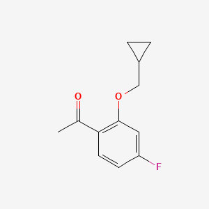 molecular formula C12H13FO2 B1468568 1-(2-Cyclopropylmethoxy-4-fluoro-phenyl)-ethanone CAS No. 1343853-62-2