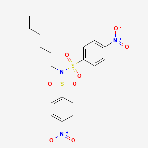 N-Hexyl-4-nitro-N-(4-nitrobenzene-1-sulfonyl)benzene-1-sulfonamide