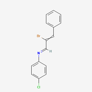 molecular formula C15H11BrClN B14685691 (1E)-2-Bromo-N-(4-chlorophenyl)-3-phenylprop-2-en-1-imine CAS No. 30542-53-1