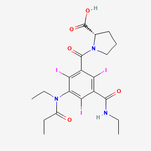 L-Proline, 1-(3-((ethylamino)carbonyl)-5-(ethyl(1-oxopropyl)amino)-2,4,6-triiodobenzoyl)-