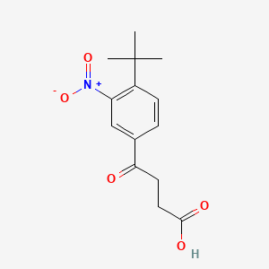 molecular formula C14H17NO5 B14685834 Benzenebutanoic acid, 4-(1,1-dimethylethyl)-3-nitro-gamma-oxo- CAS No. 35288-12-1