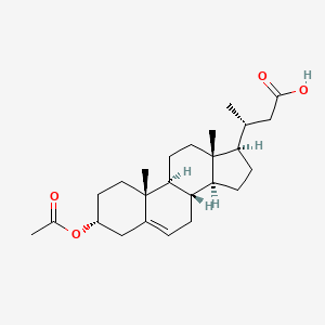 molecular formula C25H38O4 B14685835 3-Acetoxy-24-nor-3beta-chol-5-en-23-oic acid CAS No. 34751-25-2