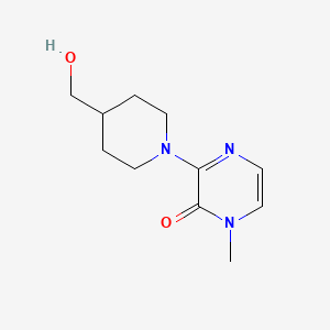molecular formula C11H17N3O2 B1468591 3-(4-(hydroxymethyl)piperidin-1-yl)-1-methylpyrazin-2(1H)-one CAS No. 1339172-75-6