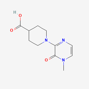 molecular formula C11H15N3O3 B1468592 1-(4-Methyl-3-oxo-3,4-dihydropyrazin-2-yl)piperidine-4-carboxylic acid CAS No. 1275219-59-4