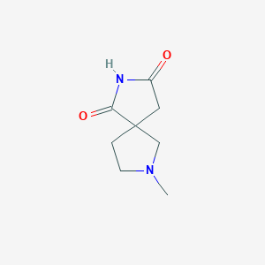 molecular formula C8H12N2O2 B1468593 7-Methyl-2,7-diazaspiro[4.4]nonane-1,3-dione CAS No. 1341919-15-0