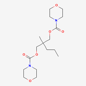 molecular formula C17H30N2O6 B14685935 1,3-Propanediol, 2-methyl-2-propyl-, bis(N,N-oxydiethylenecarbamate) CAS No. 25648-79-7