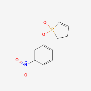 molecular formula C10H10NO4P B14685940 1-Oxo-1-(meta-nitrophenoxy)-2-phospholene CAS No. 25132-78-9