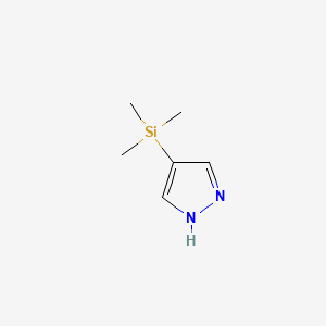 molecular formula C6H12N2Si B14685950 1H-Pyrazole, 4-(trimethylsilyl)- CAS No. 34690-52-3