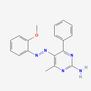 molecular formula C18H17N5O B14685962 5-[(e)-(2-Methoxyphenyl)diazenyl]-4-methyl-6-phenylpyrimidin-2-amine CAS No. 27961-95-1