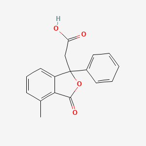 (4-Methyl-3-oxo-1-phenyl-1,3-dihydro-2-benzofuran-1-yl)acetic acid