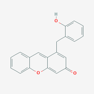 molecular formula C20H14O3 B14686003 1-[(2-Hydroxyphenyl)methyl]-3H-xanthen-3-one CAS No. 28853-23-8