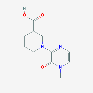 molecular formula C11H15N3O3 B1468601 1-(4-Methyl-3-oxo-3,4-dihydropyrazin-2-yl)piperidine-3-carboxylic acid CAS No. 1273894-42-0