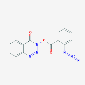 molecular formula C14H8N6O3 B14686016 3-[(2-Azidobenzoyl)oxy]-1,2,3-benzotriazin-4(3H)-one CAS No. 28230-37-7