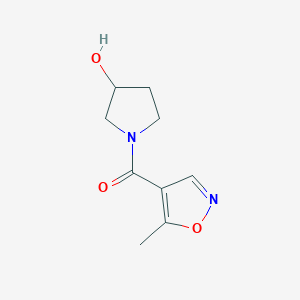 molecular formula C9H12N2O3 B1468609 1-(5-Methyl-1,2-oxazole-4-carbonyl)pyrrolidin-3-ol CAS No. 1341932-39-5