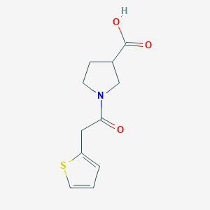 molecular formula C11H13NO3S B1468617 1-[2-(Thiophen-2-yl)acetyl]pyrrolidine-3-carboxylic acid CAS No. 1341169-80-9