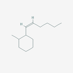 molecular formula C13H24 B14686175 1-[(Z)-hex-1-enyl]-2-methylcyclohexane CAS No. 34611-77-3