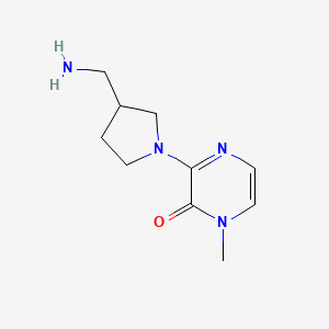 molecular formula C10H16N4O B1468619 3-(3-(氨甲基)吡咯烷-1-基)-1-甲基吡嗪-2(1H)-酮 CAS No. 1341055-35-3