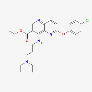 molecular formula C24H29ClN4O3 B14686221 Ethyl 6-(4-chlorophenoxy)-4-{[3-(diethylamino)propyl]amino}-1,5-naphthyridine-3-carboxylate CAS No. 30212-48-7