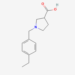 molecular formula C14H19NO2 B1468624 1-[(4-Ethylphenyl)methyl]pyrrolidine-3-carboxylic acid CAS No. 1284567-44-7