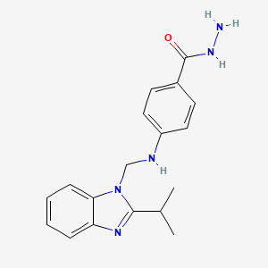 Benzoic acid, 4-(((2-(1-methylethyl)-1H-benzimidazol-1-yl)methyl)amino)-, hydrazide