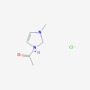 molecular formula C6H11ClN2O B14686288 1-Acetyl-3-methyl-2,3-dihydro-1H-imidazol-1-ium chloride CAS No. 28712-12-1