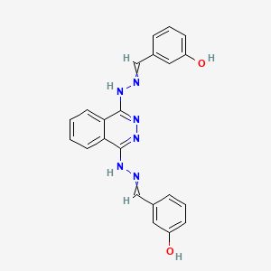 molecular formula C22H18N6O2 B14686299 3-[[[4-[2-[(3-Hydroxyphenyl)methylidene]hydrazinyl]phthalazin-1-yl]hydrazinylidene]methyl]phenol CAS No. 27703-97-5