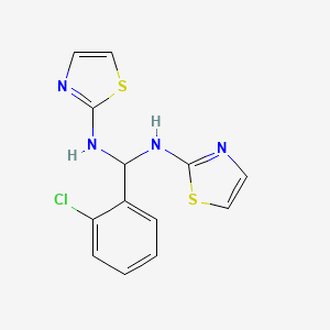 molecular formula C13H11ClN4S2 B14686343 2,2'-(o-Chlorobenzylidenediimino)dithiazole CAS No. 35107-86-9