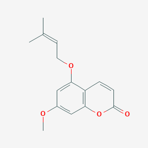 molecular formula C15H16O4 B14686346 7-Methoxy-5-prenyloxycoumarin CAS No. 35590-41-1